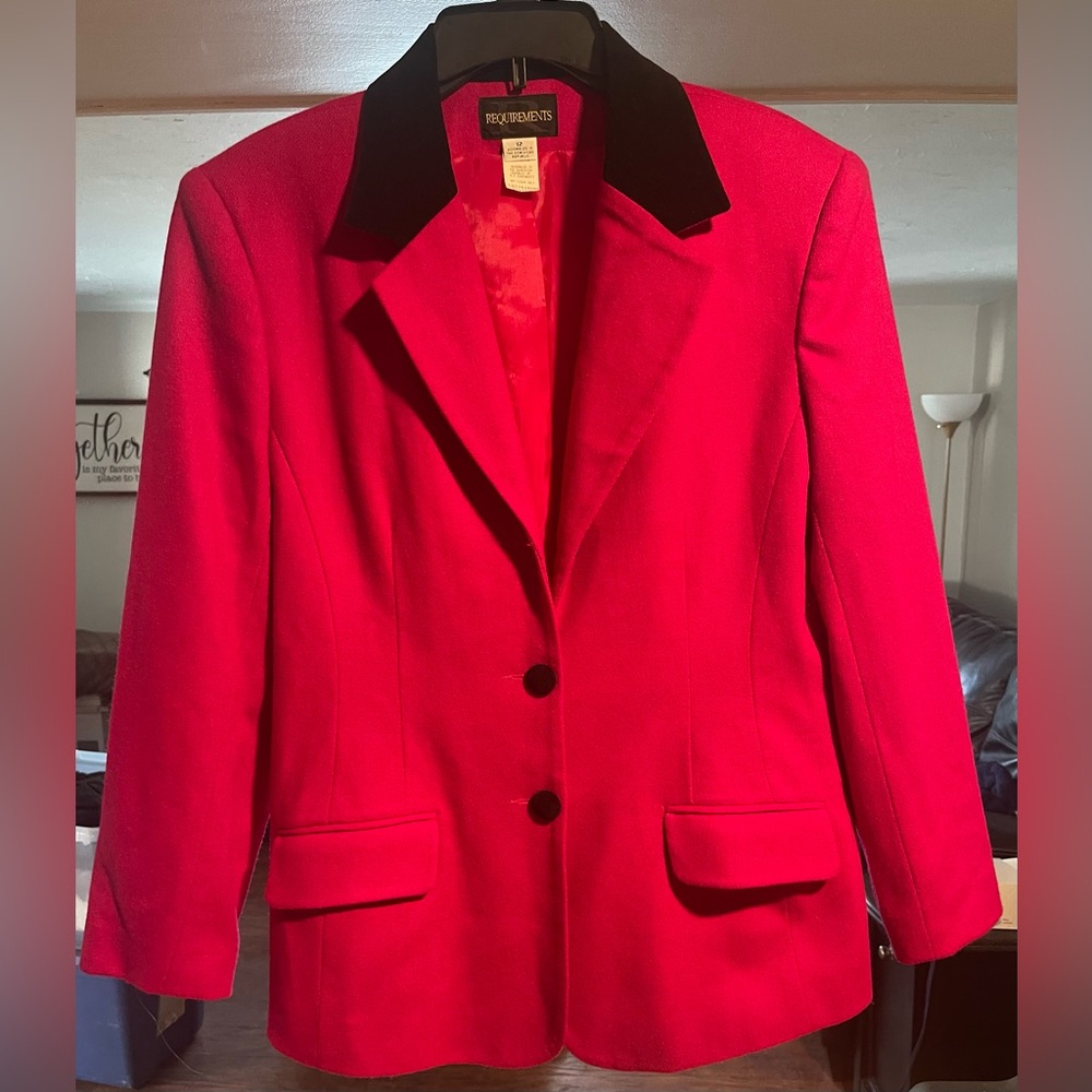 Brand is Requirements, Women’s Red and Black dressy blazer